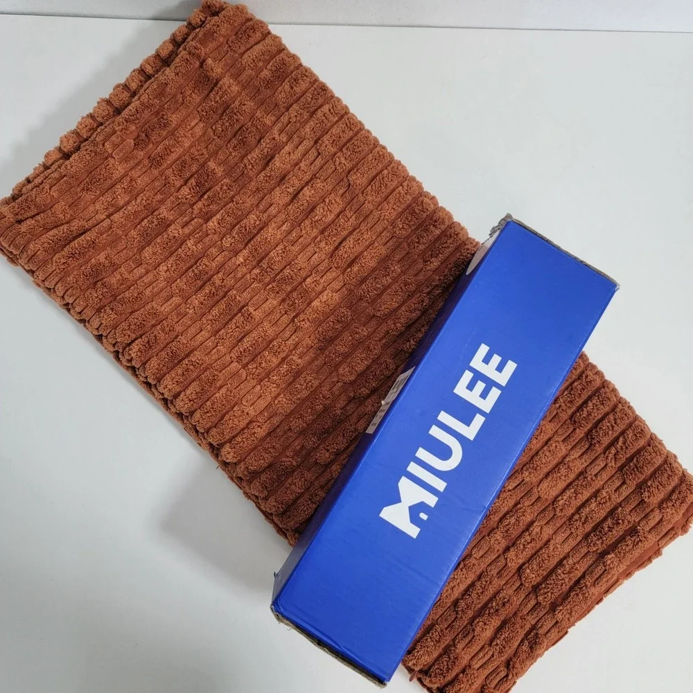 Miulee deep Rust Corduroy Throw Pillow‎ Covers/ Pillowcases 20x20